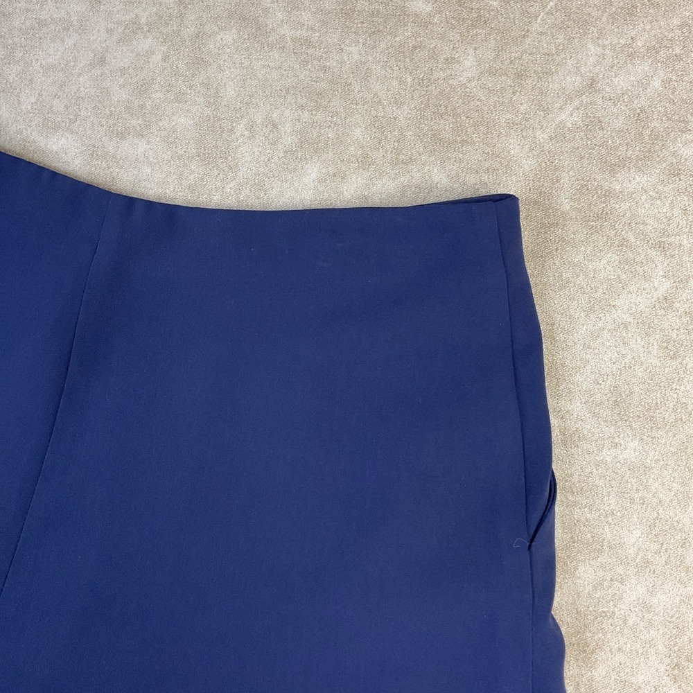Lauren Ralph Lauren Shorts Women Sz 8 Pleated Slit Skirt Pockets Navy Blue - Picture 3 of 8